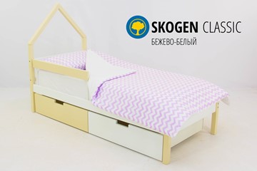 Детская кровать-домик мини Skogen бежево-белый в Петрозаводске