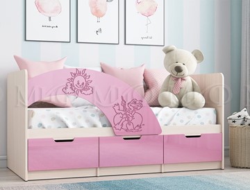 Детская кровать с бортиками Юниор-3, Розовый металлик в Петрозаводске