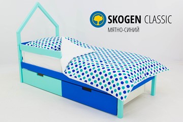 Кровать-домик детская мини Skogen мятно-синий в Петрозаводске