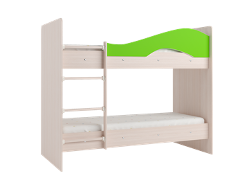Детская 2-этажная кровать Мая с 2 ящиками на щитах, корпус Млечный дуб, фасад Салатовый в Петрозаводске - предосмотр 3