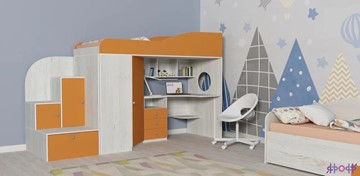 Детская кровать-шкаф Кадет-1, корпус Винтерберг, фасад Оранжевый в Петрозаводске