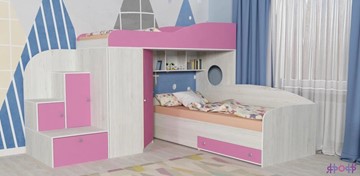 Детская кровать-шкаф Кадет-2, корпус Винтерберг, фасад Розовый в Петрозаводске