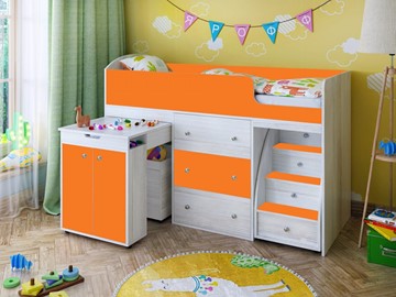 Детская кровать-шкаф Малыш 1600, корпус Винтерберг, фасад Оранжевый в Петрозаводске