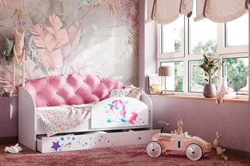 Детская кровать Звездочка с бортиком, Розовый в Петрозаводске