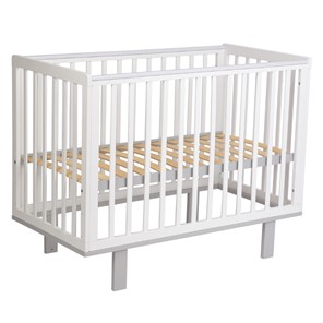 Кровать для новорожденных серия 3400 POLINI Kids Simple 340 Белый / Серый в Петрозаводске