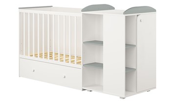 Детская кровать-шкаф с комодом POLINI Kids Ameli 800 Белый / Серый, серия AMELI в Петрозаводске
