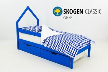 Кровать-домик детская мини Skogen синия в Петрозаводске
