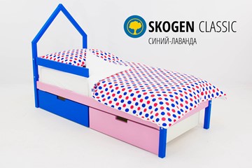 Детская кровать-домик мини Skogen синий-лаванда в Петрозаводске