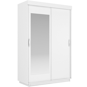 Шкаф 2-дверный Лайт (ДСП/Зеркало) 1000х595х2120, Белый Снег в Петрозаводске