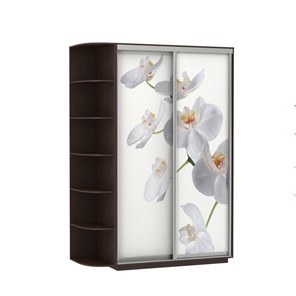 Шкаф 2-х створчатый Экспресс 1500x600x2200, со стеллажом, Орхидея белая/венге в Петрозаводске