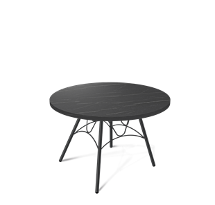 Круглый столик SHT-S100 / SHT-ТT 60 ЛДСП (камень пьетра гриджио черный/черный муар) в Петрозаводске