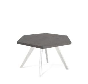 Круглый столик SHT-S39 / SHT-ТT20 70 ЛДСП (бетон чикаго темно-серый/белый/патина серебро) в Петрозаводске