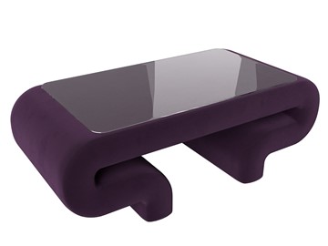 Стеклянный столик в гостиную Волна, фиолетовый (велюр) в Петрозаводске