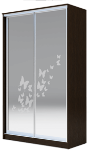 Шкаф 2-х дверный 2200х1682х420 два зеркала, "Бабочки" ХИТ 22-4-17-66-05 Венге Аруба в Петрозаводске
