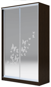 Шкаф 2400х1682х620 два зеркала, "Бабочки" ХИТ 24-17-66-05 Венге Аруба в Петрозаводске