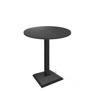 Стол кухонный круглый SHT-TU5-BS2/H110 / SHT-TT 80 ЛДСП (камень пьетра гриджио черный/черный) в Петрозаводске