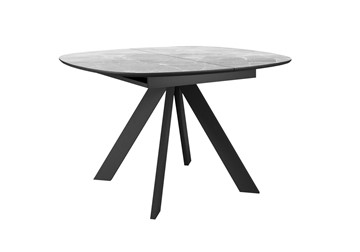 Керамический кухонный стол DikLine BK100 Керамика Серый мрамор/подстолье черное/опоры черные в Петрозаводске