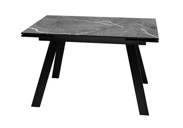 Керамический кухонный стол DikLine DKL140 Керамика Черный мрамор/опоры черные (2 уп.) в Петрозаводске
