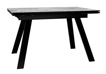 Кухонный стол раскладной DikLine DKL140 Керамика Серый мрамор/опоры черные (2 уп.) в Петрозаводске