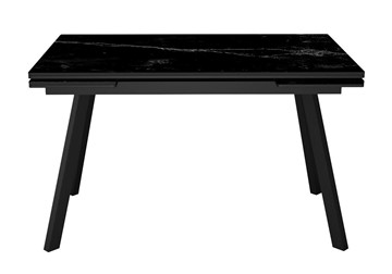 Кухонный стол раскладной DikLine SKA125 Керамика Черный мрамор/подстолье черное/опоры черные (2 уп.) в Петрозаводске