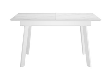 Керамический обеденный стол DikLine SKH125 Керамика Белый мрамор/подстолье белое/опоры белые (2 уп.) в Петрозаводске