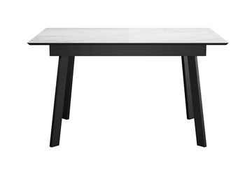 Керамический обеденный стол DikLine SKH125 Керамика Белый мрамор/подстолье черное/опоры черные (2 уп.) в Петрозаводске