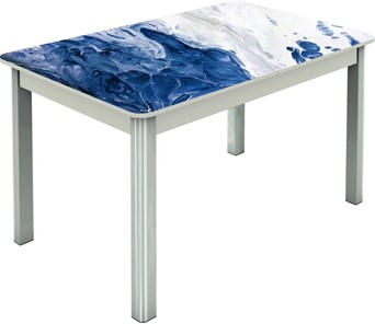 Кухонный стол раздвижной Гамбург исп.1 ноги метал. крашеные №23, Фотопечать (Вода №11) в Петрозаводске