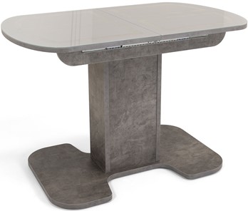 Кухонный раскладной стол Кубика Киото-1 (ноги серый камень, серебро/серый камень) в Петрозаводске