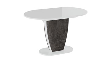 Кухонный стол раскладной Монреаль тип 1 (Белый глянец/Моод темный) в Петрозаводске