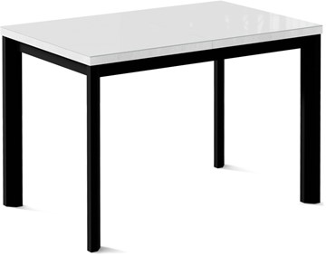 Раздвижной стол Нагано-1G (ноги черные, стекло cristal/белый цемент) в Петрозаводске