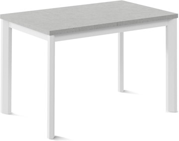 Кухонный стол раздвижной Нагано-1L (ноги металлические белые, светлый цемент) в Петрозаводске