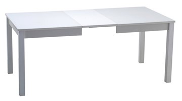 Кухонный раздвижной стол Нагано-2 стекло белое opti (хром-лак) в Петрозаводске - предосмотр 1