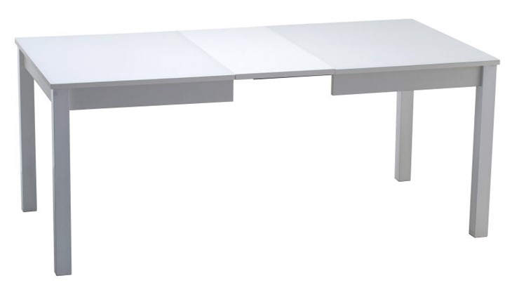 Кухонный раздвижной стол Нагано-2 стекло белое opti (хром-лак) в Петрозаводске - изображение 1