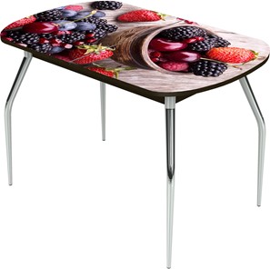 Кухонный раздвижной стол Ривьера исп.2 ноги метал. крашеные №24 Фотопечать (Фрукты №27) в Петрозаводске