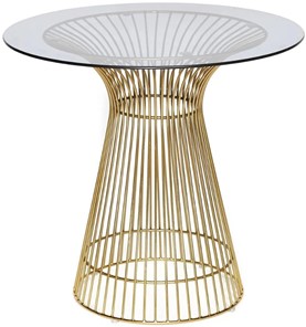 Стол со стеклянной столешницей ARGO (mod. DT1471) металл/стекло, D80x74.5 черный/золотой в Петрозаводске