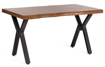 Обеденный стол EFFRON (mod. 1412) ЛДСП+меламин/металл, 140х80х75, walnut (орех)/чёрный в Петрозаводске