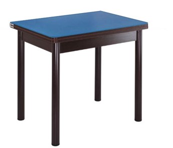 Кухонный пристенный стол СПА-01 СТ2, венге ЛДСП/стекло синие/38 прямые трубки крашеные коричневый в Петрозаводске