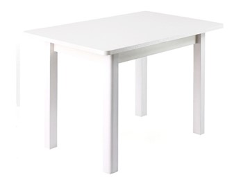 Деревянный стол на кухню Айсберг-04, Массив, белый, прямые опоры массив белый в Петрозаводске