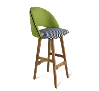 Барный стул SHT-ST34-3 / SHT-S65 (оливковый/гусиная лапка/дуб брашированный коричневый) в Петрозаводске