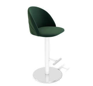 Барный стул SHT-ST35-2 / SHT-S128 (лиственно-зеленый/хром/белый муар) в Петрозаводске