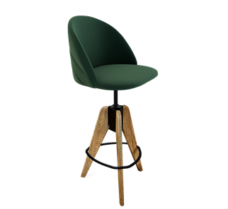 Барный стул SHT-ST35-2 / SHT-S92 (лиственно-зеленый/браш.коричневый/черный муар) в Петрозаводске