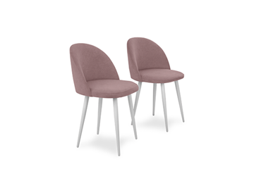 Комплект из 2-х кухонных стульев Лайт розовый белые ножки в Петрозаводске