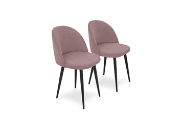 Комплект из 2-х обеденных стульев Лайт розовый черные ножки в Петрозаводске
