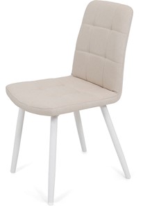 Обеденный стул Кубика Абсент NEW, ноги белые круглые XL (R32)/ткань T01 Бежевый в Петрозаводске
