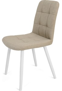 Обеденный стул Кубика Абсент NEW, ноги белые круглые XL (R32)/велюр T170 Бежевый в Петрозаводске