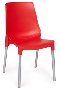 Обеденный стул GENIUS (mod 75) 46x56x84 красный/ножки хром арт.19669 в Петрозаводске