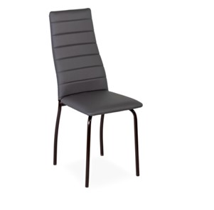 Обеденный стул Волна, прошивка горизонтально, каркас металл коричневый, экотекс серый в Петрозаводске