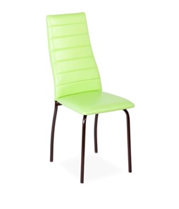 Обеденный стул Волна, прошивка горизонтально, каркас металл коричневый, экотекс фисташковый в Петрозаводске