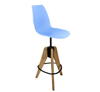 Барный стул SHT-ST29/S92 (голубой pan 278/брашированный коричневый/черный муар) в Петрозаводске