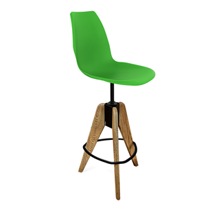 Барный стул SHT-ST29/S92 (зеленый ral 6018/брашированный коричневый/черный муар) в Петрозаводске
